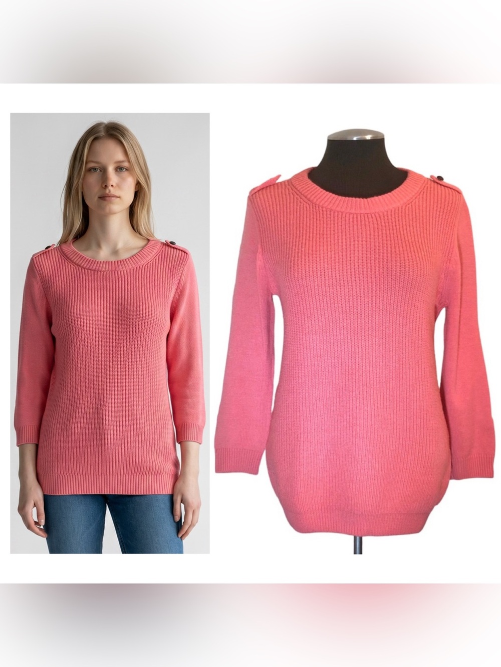 🆕 J.Crew - Hadley Merino Wool Pullover Sweater - Flamingo Pink - Small